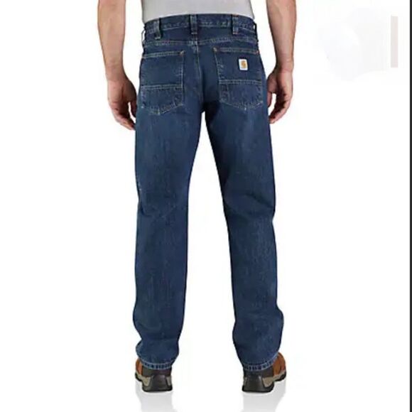 Carhartt Blue Denim Relaxed Fit Work Jeans, 36/32 - Picture 2 of 8